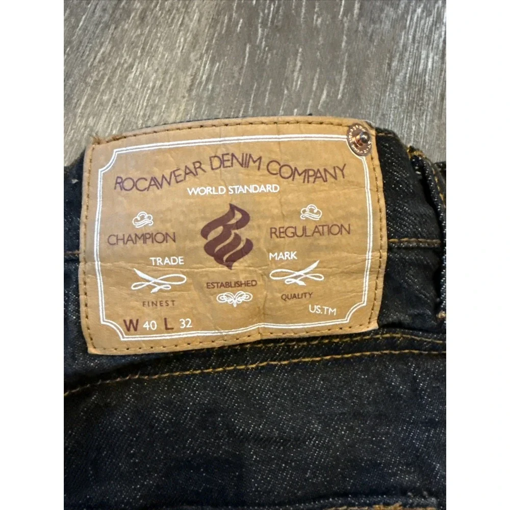 Rockwear Denim Men's 40x32 Black Jeans 100% Cotton Selvedge